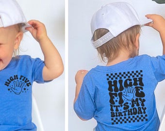 High Five Birthday Party Shirt, Funny 5th Birthday Shirt, Five Birthday T-Shirt, Birthday Boy Shirt, Gifts For Kids, Birthday Boy Gift