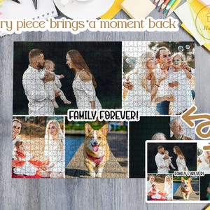 Personalized Photo Puzzle with Text, Custom Text Jigsaw Puzzle with Your Picture, Unique Puzzle for Family,  Special Moments Wooden Puzzle
