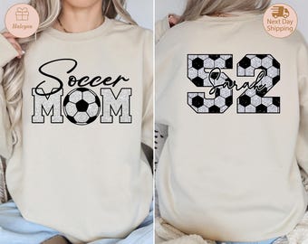 Custom Name Soccer Mom Sweatshirt, Personalized Soccer Mama Hoodie, Sports Mom Gift, Game Day Apparel, Soccer Team Shirt, Cheer Mama Sweater