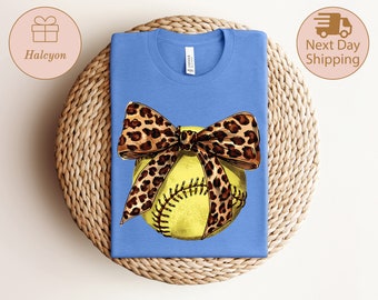 Softball Coquette Shirt, Leopard Coquette Shirt, Leopard Softball Tee, Game Day Shirt, Sport Mama Shirt, Softball Mama Shirt, Coquette Bow