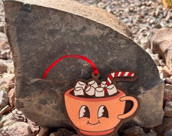 Mid Modern Christmas Ornament-Hot Chocolate cup-Retro-Xmas Gift
