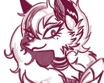 Furry (Fursona) Custom OC Commissions, Simple Sketch, Cheap furry art Headshot, PFP, Icon, Hazbin Hotel