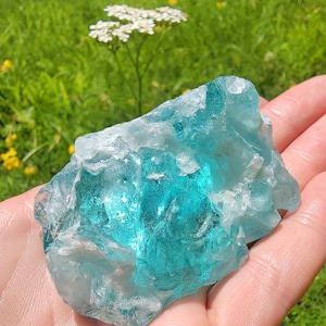 Afghaanse Andara. Turkooisblauw met witte kristallen. Etheriumoase Andara.  78 gram