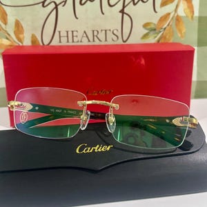 Cartier Rimless Tortoise & Gold Titanium Eyeglasses Frame, Vintage Mod CT02880 Clear Lens Cartier Eyewear Men/Women, Best Parents Gift