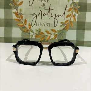 Vintage CAZAL 669 Eyeglasses, Black & Gold Frame Clear Lens CAZAL Glasses, Eyewear  Gifts For Mom/Dad, Parents Day Gift