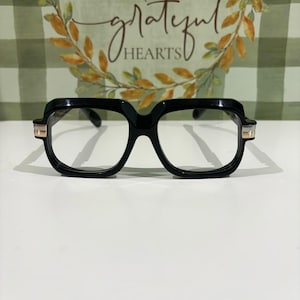 CAZAL Mod 607 Eyeglasses Frame, Vintage Black & Gold Frame Luxury  Eyewear Men/ Women, Clear Lens Glasses, Gift For Dad