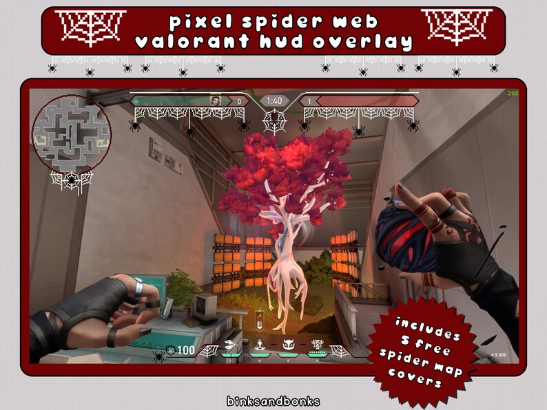 Pixel Spider  Valorant HUD Overlay Pixel Art Stream Decor for Twitch