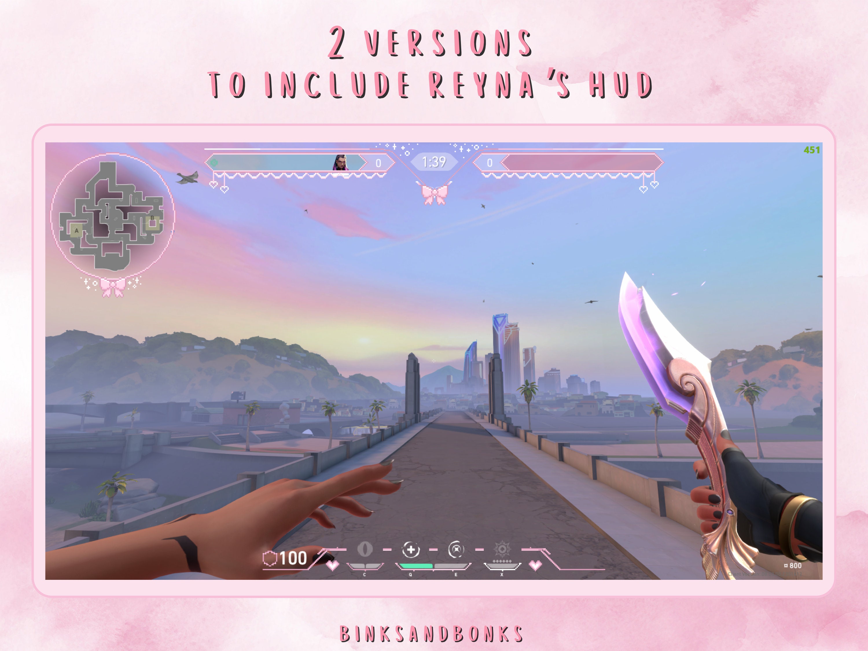 Pink Bow Valorant HUD Overlay Pixel Art Stream Decor for Twitch ...