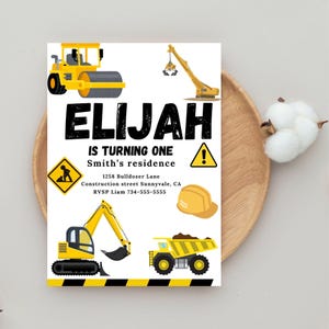Editable Construction Birthday Invitation: Dump Truck Party (Digital Download)