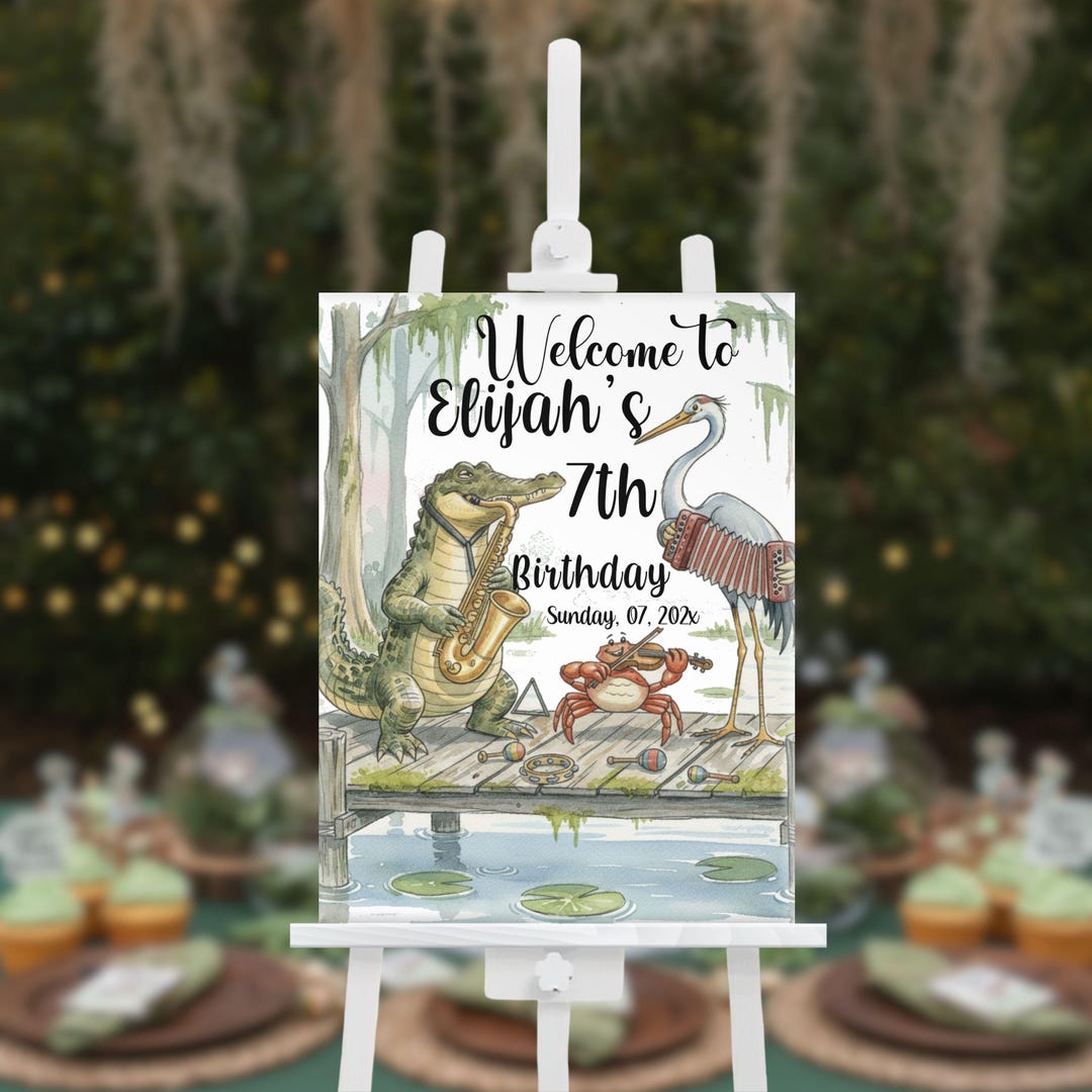 Down on the Bayou Welcome Sign Editable Template Birthday Poster ...