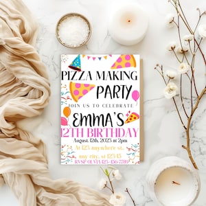 Editable Pizza Making Party Invitation: Kids Birthday (Digital Download)