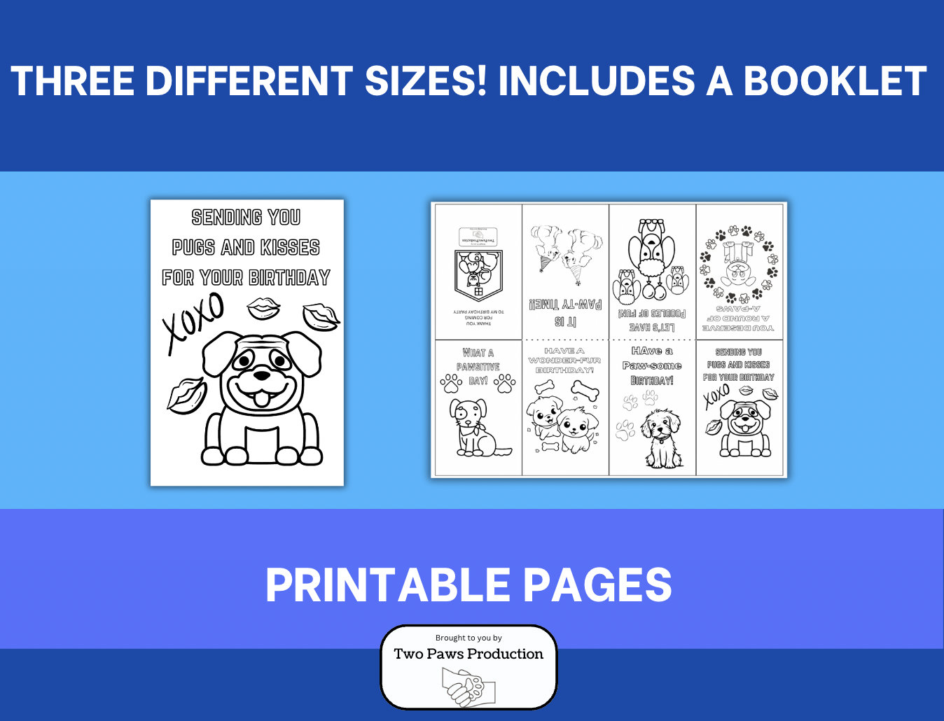 Puppy Birthday Coloring Cards Etsy