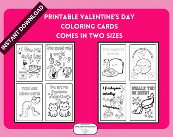 PRINTABLE Valentine's Day Coloring Cards