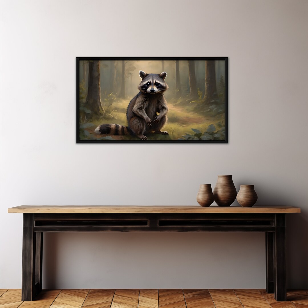 Rustic Raccoon Rustic Raccoon Printable Digital Download, Early Morning Scene ...