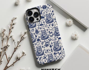 Fox-telefoonhoesje: bosdier, paddenstoelontwerp - iPhone, Samsung, Pixel