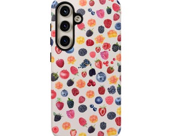 Berries Phone Case: Summer Fruit Design, Tough Protective Cover