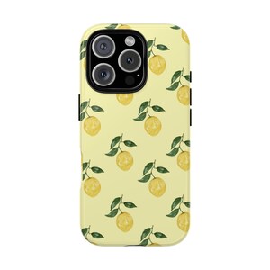 Lemon Blossom Phone Case: Summer Citrus Design, Impact Resistant