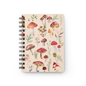 Cottagecore Mushroom Journal,Mushroom Journal,Cottagecore Journal,Mushroom Notebook,Cottagecore notebook,Spiral Bound Journal