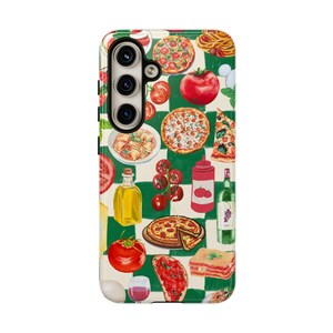 Funda para teléfono con comida italiana: Pizza mediterránea femenina imagen 9