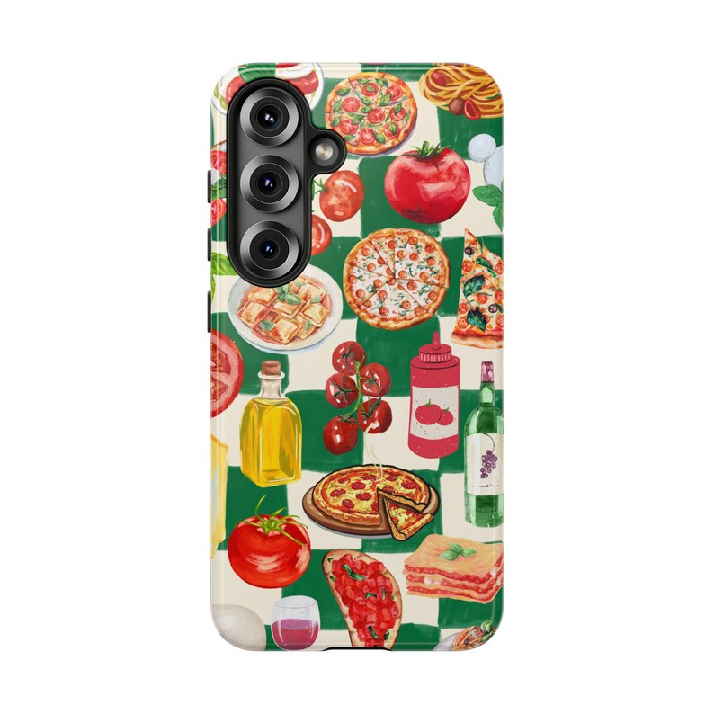 Funda para teléfono con comida italiana: Pizza mediterránea femenina imagen 7