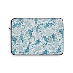 Whale Shark Laptop Sleeve: Coral Reef Ocean Design, Protective Tech Case
