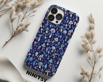 Telefoonhoesje paddenstoelbos: donkere botanische cottagecore iPhone Samsung Pixel