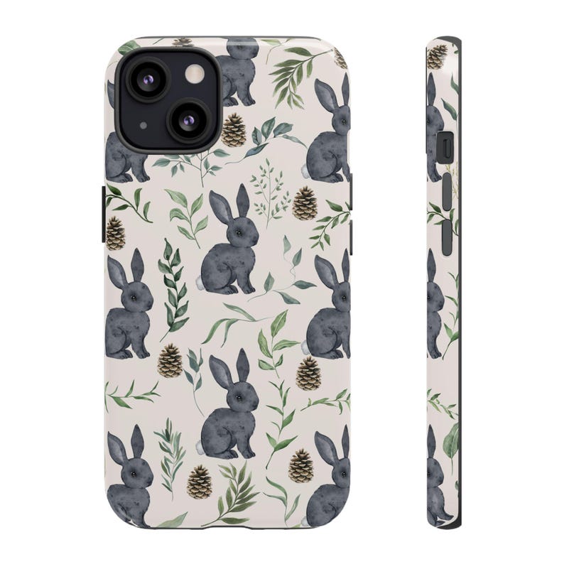 Bunny Phone Case | Cottagecore Rabbit Floral Design image 5
