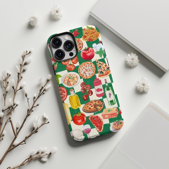 Italian Food Phone Case: Girly Mediterranean Pizza iPhone Cover