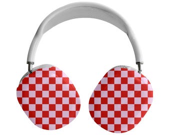Checkered AirPods Max Case Red And Prink Checkered AirPod Max Cover Cute AirPods Max Shell Case Preppy Airpods Case Girly Tech Accessory