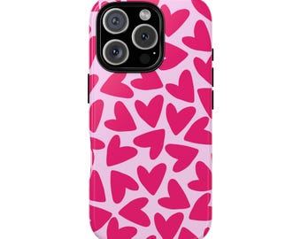 Pink Heart Phone Case: Girly Protective Cover for iPhone, Samsung, Pixel