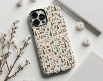 Cottagecore Deer Forest Phone Case - Winter Animal Cover