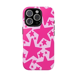 Star Phone Case Pink Cell Phone Case Girly Phone Cover Star Pattern Cute iPhone 16 15 14 13 12 11 Samsung Google Pixel Tough Cases