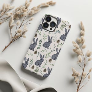 Bunny Phone Case Cute Cottagecore Phone Cover Aesthetic Gift Minimalist Iphone Case Nature Iphone 15 Iphone 12 14 Pro Samsung Tough Cases
