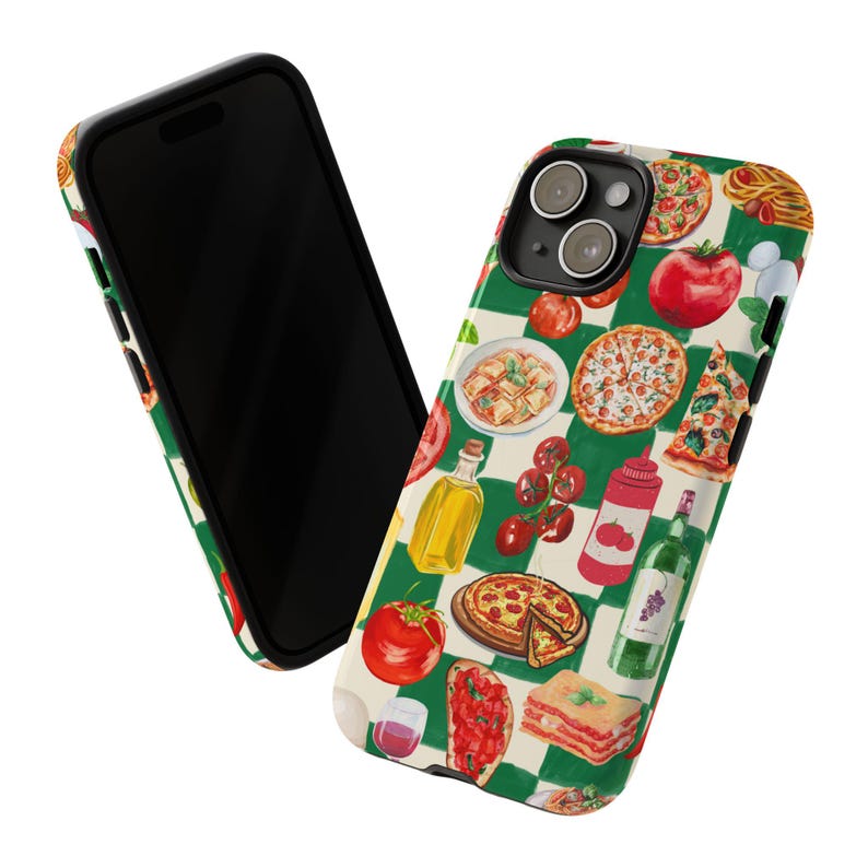 Funda para teléfono con comida italiana: Pizza mediterránea femenina imagen 4