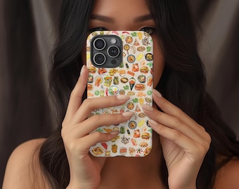 Food Collage-telefoonhoesje: dubbellaags beschermend ontwerp