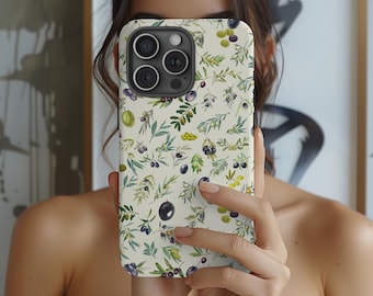 Olive Branch iPhone Case: Green Nature Design, Tough Cases