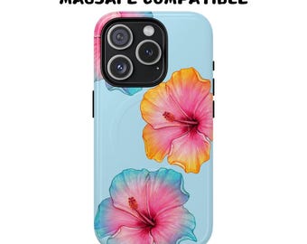 Hibiscus Floral Magnetic Phone Case: Tropical iPhone 16 15 14 Plus Pro Max
