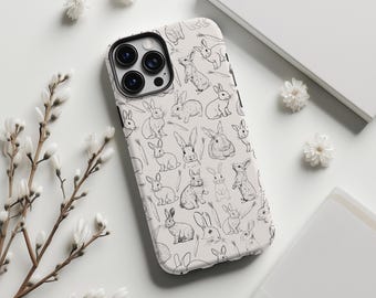 Bunny Phone Case: Minimalist Rabbit Design, iPhone Samsung Pixel