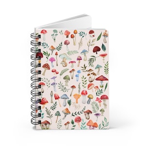 Cottagecore Mushroom Spiral Notebook: Nature Inspired Journal