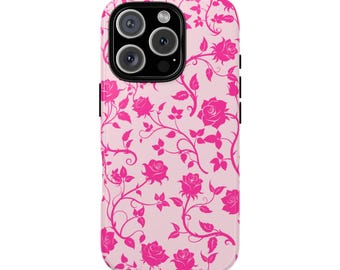 Custodia per iPhone con motivo floreale rosa: custodia per telefono rosa Coquette