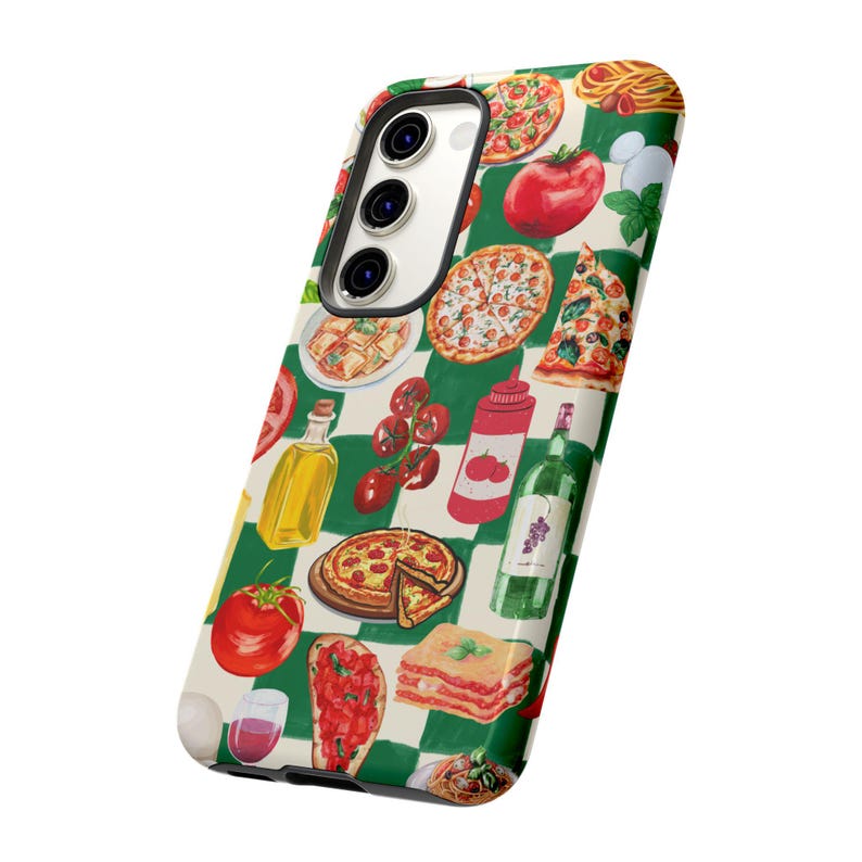 Funda para teléfono con comida italiana: Pizza mediterránea femenina imagen 10