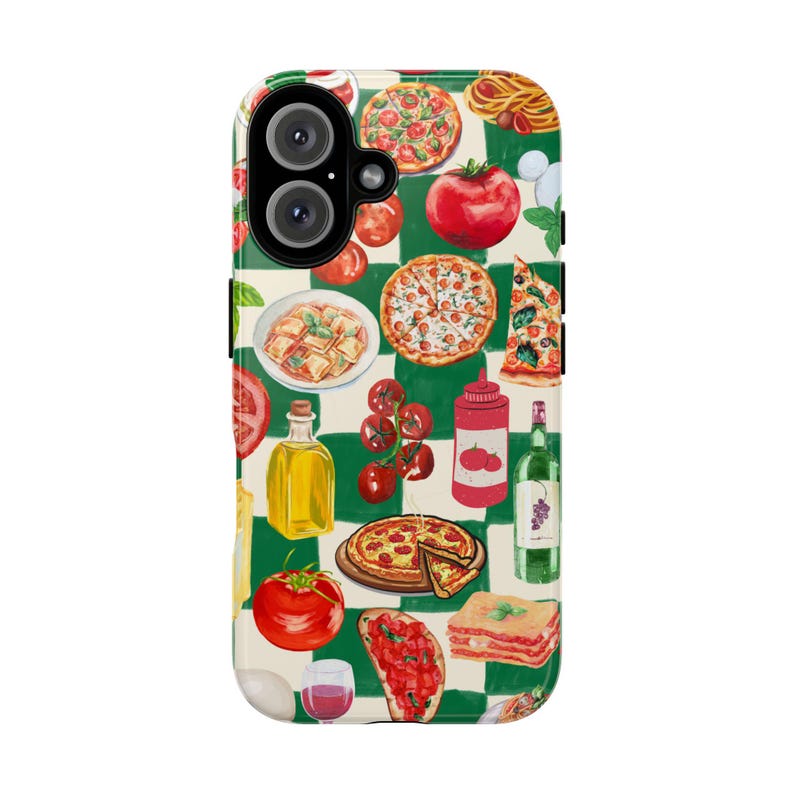 Funda para teléfono con comida italiana: Pizza mediterránea femenina imagen 2