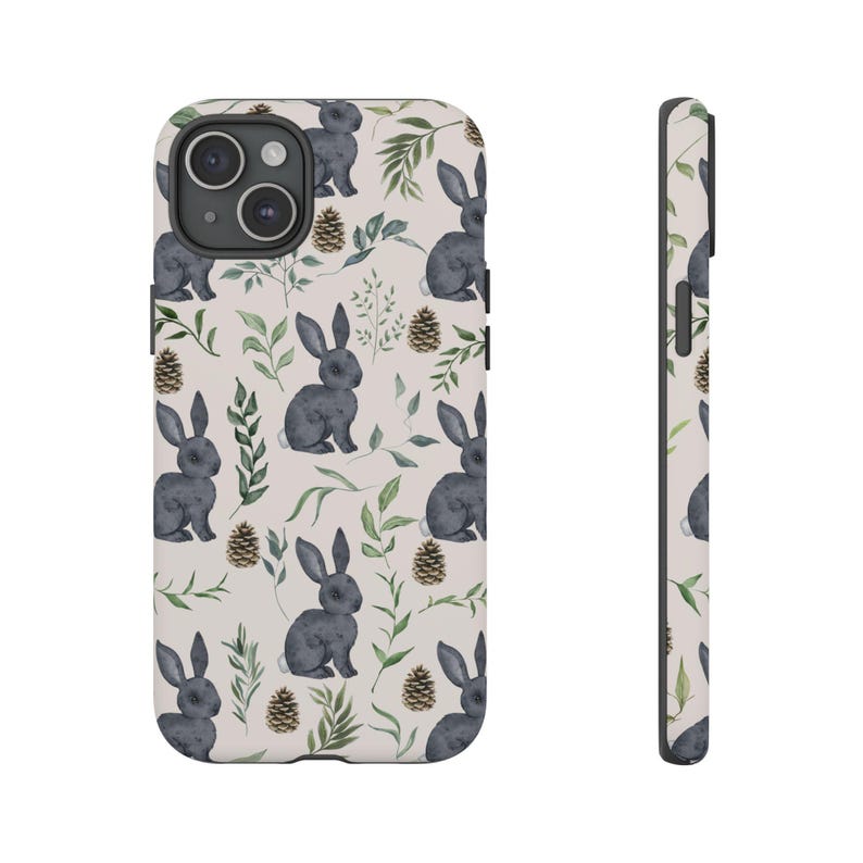 Bunny Phone Case | Cottagecore Rabbit Floral Design image 3