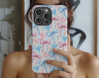 Bow & Heart Phone Case - Preppy Summer Tough Phone Cover