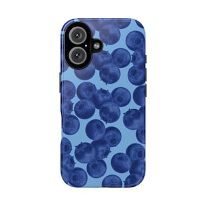 Blueberry Phone Case Fruit Cell Phone Case Blue Summer Iphone Cover Girly Cute iPhone 16 15 14 13 12 11 Pro Samsung Google Pixel Tough Cases