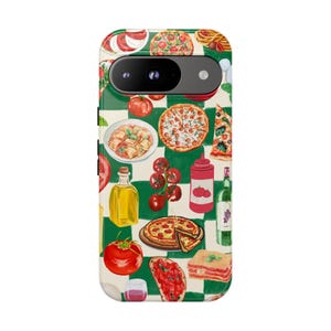 Funda para teléfono con comida italiana: Pizza mediterránea femenina imagen 5