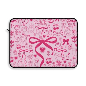 Bow Laptop Sleeve Cute Girly Laptop Sleeve Pink Preppy Computer Sleeve Aesthetic Computer Bag Compatible With Macbook 12 13 15