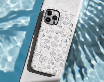 Seashell Phone Case Ocean Phone Cover Aesthetic Phone Case Coastal Aesthetic Marine Tough Cases iPhone 16 15 14 13 12 Samsung Google Pixel