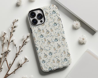 Cottagecore Teapot Phone Case: Vintage Floral Tough Case