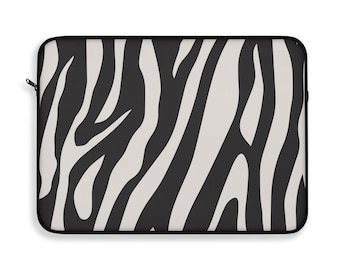 Zebra Print Laptop Sleeve, Stylish Protective Computer Bag